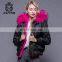Attractive Design 2017 new arrive black bomber jacket with raccoon fur collar