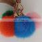Factory wholesale 7 cm 8 cm 9 cm real rabbit fur pompom keychain