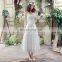 Wholesale Sweetheart Sleeveless Lace-Up Tea-Length Lace Wedding Dress SQS038