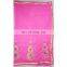 Women's Designer Pink Wedding Wear Embroidered Resham Work Georgette Sari Bridal Saree Party Wear Dress