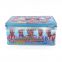 rectangular tin box with sliding lid for football star card tin storage container