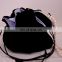 high quality round bottom black jewelry satin lined velvet pouches