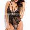 Deep v-neck Sexy Bodysuit Women Lace Net Yarn Joining Bodycon Sexy Bodysuit Jumpsuit Overalls Streetwearg
