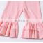 2019 new wide leg Korean fashion pink ruffle pants jumpsuits for girls