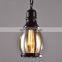 European Industrial Loft Style Vintage Hemp Rope Ceiling Lamp Clear Glass Pendant Light