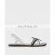2020 ladies handmade latest design for front knot tie beautiful color back elastic band flat sandals shoes