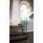 glass tread straight double stringers stairs/outdoor crystal staircase