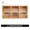 Bamboo Wood Compact Tea Storage Organizer Caddy Tote Bin - 6 Divided Sections, Attached Handle - Holder for Tea Bags, Coffee