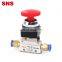 SNS MOV series aritac type air pneumatic aluminum alloy body push button mechanical valve