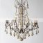 Farmhouse retro living room crystal chandelier light luxury america country style pendant lamp