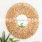 New Arrival Rustic Water Hyacinth Mirror D66cm Boho Straw wall Vintage Decoration High Quality Vietnam Supplier