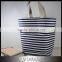 Wholesale Customized Navy Stripe Canvas Tote Bag