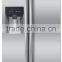 610L Side by Side Three Door Refrigerator With Combination of Fan Cooling and Defrost Cooling