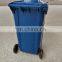 Free Printing Dustbin Trash Bin with Wheels Black Trash Can Manufacturer Large Open Top Plastic Outdoor Waste Bins