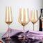 Fancy Amber Colored Wine Glass Goblet For X-Mas And Wedding Table Decoration