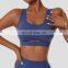 Women Sexy Front Hollow Out Backless Crop Tops Wholesale Wide Shoulder Straps Sports Bras