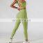 Custom Logo Wholesale Front Zipper Bra High Waist Pants 2 PCS Yoga Suit Set Sexy Women Sweatsuit Set Tracksuit