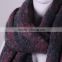 wholesale customize plaid tarten woven label knitted acrylic scarf