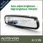 4'' car mirror reversing mirror monitors with 2 temperatures sensors and compass