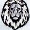 100% embroidery iron on lion head garment custom embroidery patch