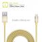 walnut gold plated mfi usb cable with alu housing