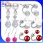 Wholesale Colorful 925 Sterling Silver Double Sided Pearl Earring/Fancy Fashion Jewelry Shambala Round Crystal Ball Stud Earring