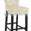 PU solid wood frame bar stool chair with buttons on the flying wing shape back- promotion low price hot sale (DO-6005)