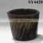 Round custom small glazed flowerpot