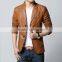 New spring PU leather blazer for men