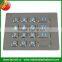 16 Keys Vandal proof IP65 metal kiosk illuminated numeric keypad