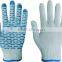 Pvc dot cotton glove polka dot gloves