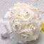 Handmade Bridal Flower Wedding Bouquet Crystal Pearls Silk Satin Brooch Rose