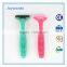 with lubricating strip changeable 3 blade shaving razor