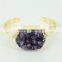 KJL-M2243 2015 Hot Sell colorful Quartz Agate Stone Bangle Druzy Semi-precious Charm Bracelet