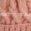 pastel bobble chunky knitted custom beanie hat