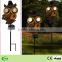 autumn outdoor decorative metal owl garden lawn lighting solar stake
