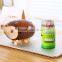 2016 new design wooden handmade hedgehog pen holder with 24 color pencil