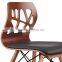 2015 New Leatherette Cushion Plywood Dining Chairs with Wooden Legs