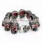 fashion casting jewelry enamel skull head rhinestone bracelet