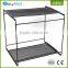 High-end desktop corner double tier black lacquer metal wire office file rack