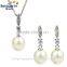 Fashion Elegant Nice Design Natural Pearls 925 Sterling Silver Pearl Set For Women Gift