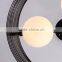 metal frame glass shade black painting big hotel pendant light