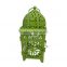 Small green Moroccan metal candle lantern for garden decoration