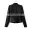 OEM Service Fashion 2015 Long Sleeves Turn Collar custom bomber jackets Black jackets of leather