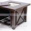 Outsunny 38" Square Outdoor Patio Gas Firepit w/ Fire Beads