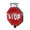 Customized LED stop sign with pole solar power 600mm traffic sign board