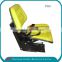 High performance price ratio seat for use in the suspension of a lawn mowing tractor and harvester