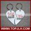 Hot selling sublimation couple lovers' MDF half heart keychain