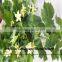 SJZJN 2585 high quality wall hanging decoration artificial plastic hanging leaves holesale artificial flower arrangements for