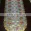 PVC lace place mats vinyl lace tablemat golden with print